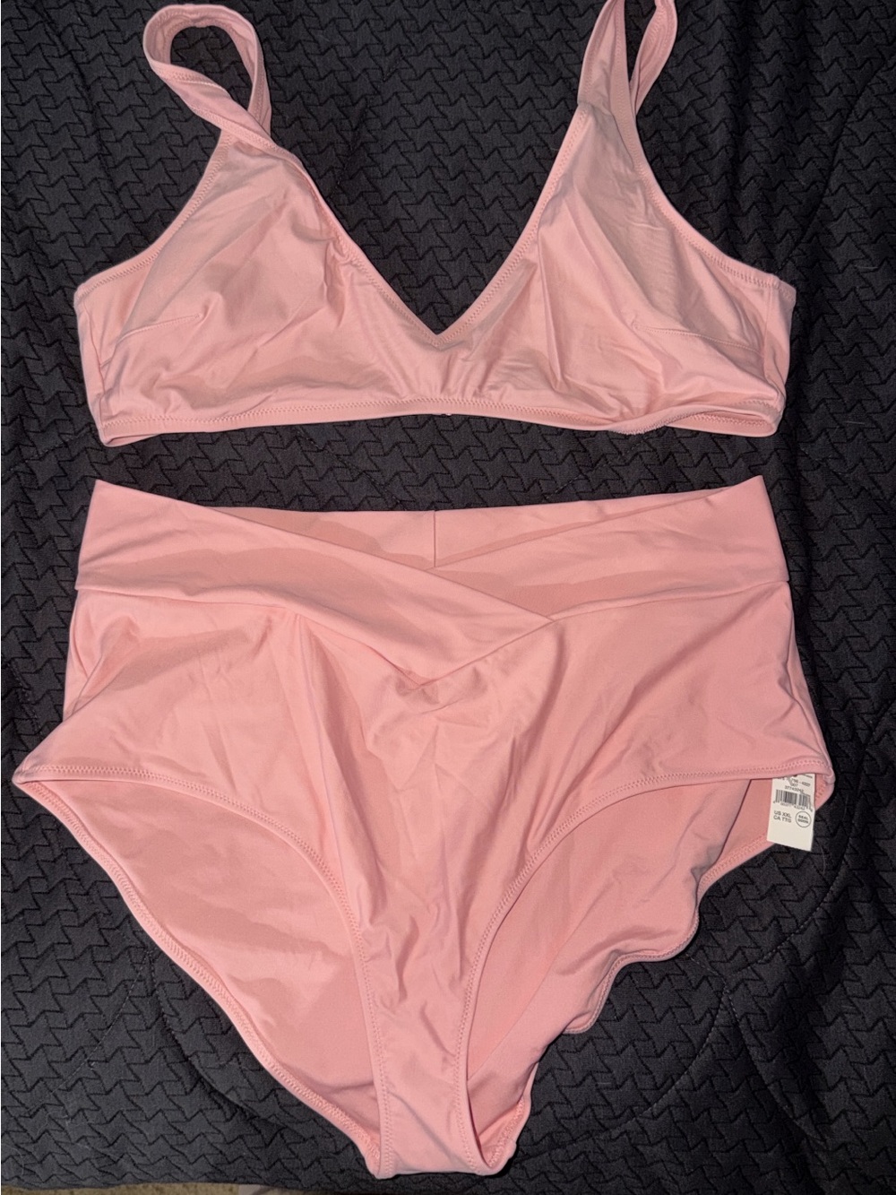 aerie Pink Triangle Bikini Top & High-Waist Bottoms